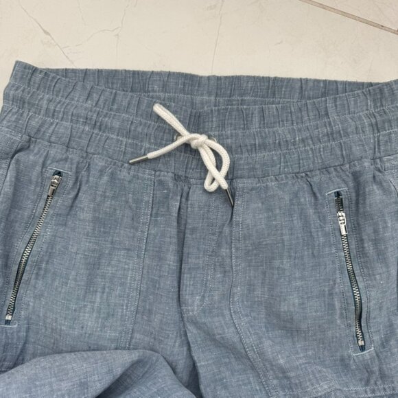 Athleta Linen Chambray Blue Jogger Style Pants - Picture 12 of 12